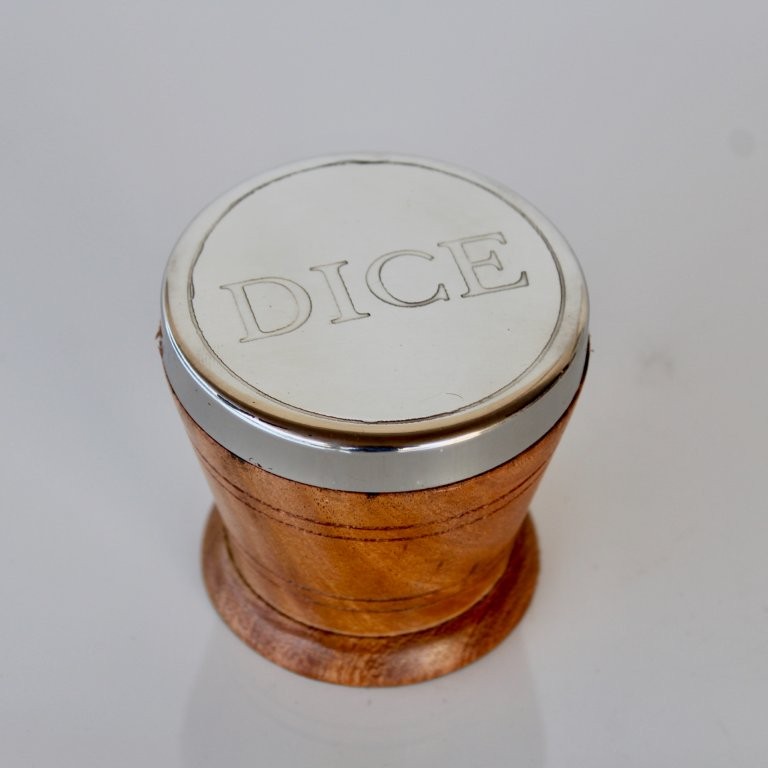 Silver & Wood 5 Dice Box